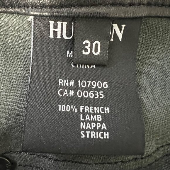 Hudson Womens Juliette Super Skinny Black Lamb Leather Jeans ALTERED size 30 - Picture 10 of 12